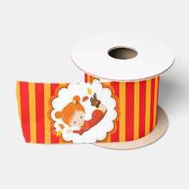 Handgemalte Herbst-Adorable-Girl Satinband