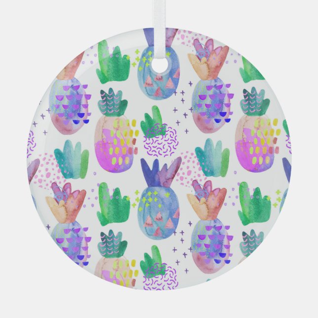 Handgemalte HerbstBlume, nahtlos. Ornament Aus Glas (Vorderseite)