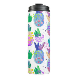 Handgemalte HerbstBlume, nahtlos. Thermosbecher