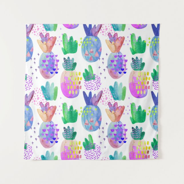 Handgemalte HerbstBlume, nahtlos. Wandteppich (Vorderseite)