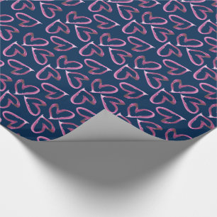 Handgemalte Herzen klein Geschenkpapier
