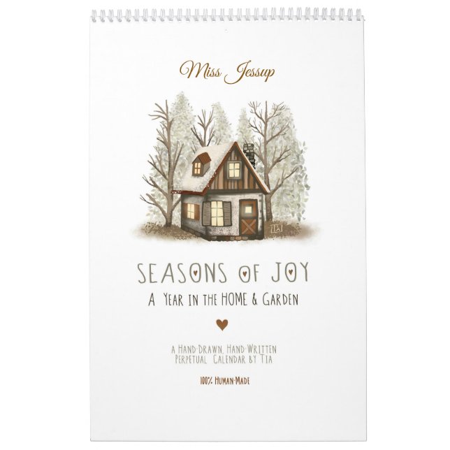 Handgemalte Illustrationen & gemütliche monatliche Kalender (Titelbild)