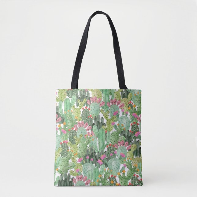 Handgemalte Kakteen: Wüstengrün (Vorderseite)