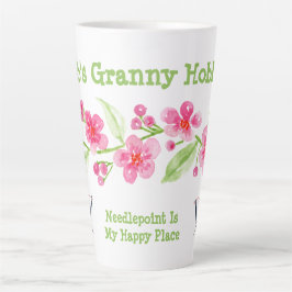 Handgemalte Kirschblüten Granny Needlepoint Milchtasse