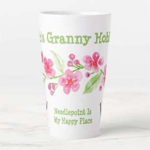 Handgemalte Kirschblüten Granny Needlepoint Milchtasse