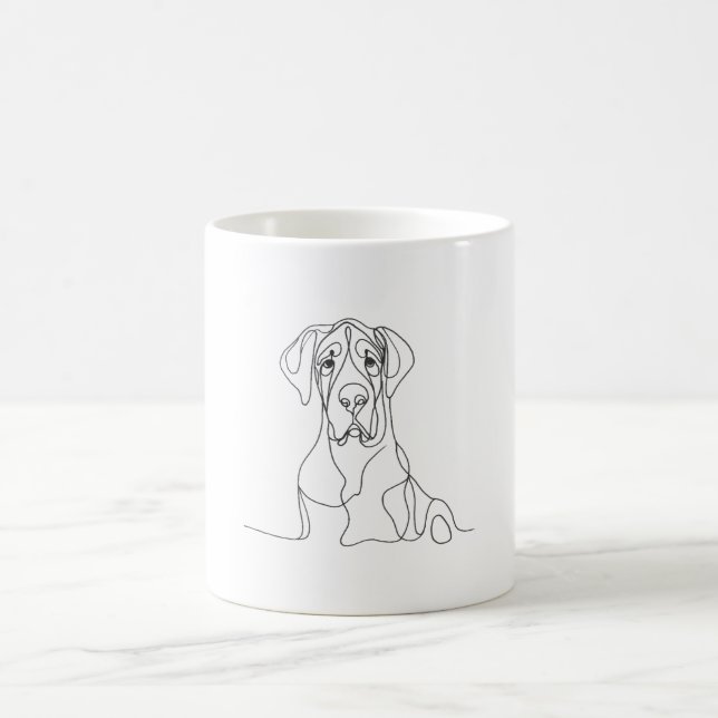 Handgemalte Kunst der Great Dane Line Kaffeetasse (Mittel)