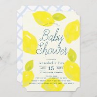Handgemalte Lemon Blue Baby Dusche