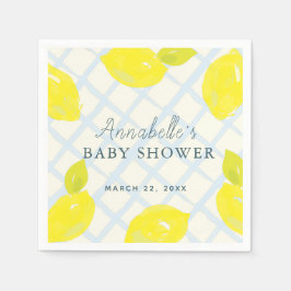 Handgemalte Lemon Blue Baby Dusche Serviette
