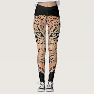 Handgemalte Leopard-Druck-Leggings Leggings