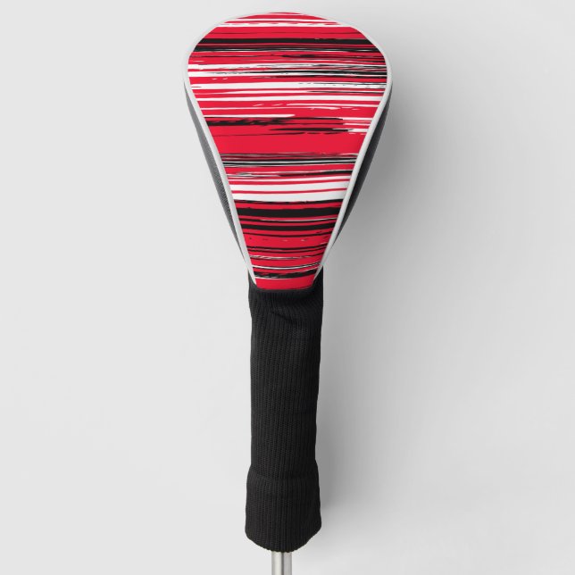 Handgemalte Linien - rot Golf Headcover (Vorderseite)