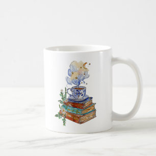 Handgemalte Magische Bücher Dampfende Tasse Wasser