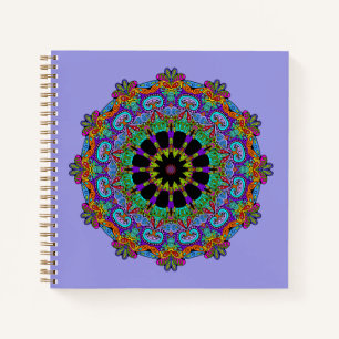 Handgemalte Mandala-Uhr 24 Notizbuch