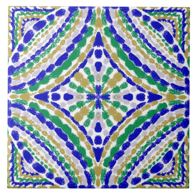 Handgemalte, mehrfarbige Mosaike Fliese (Vorderseite)