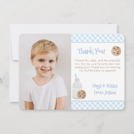 Handgemalte Milch und Kekse Geburtstagsparty Foto Dankeskarte