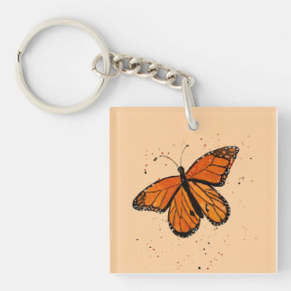 Handgemalte Monarch Butterfly in Wasserfarbe Schlüsselanhänger