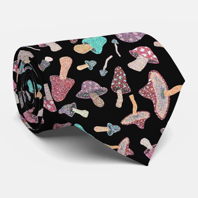 Handgemalte Niedliche Mushroom Fungi Muster Neck T Krawatte (Gerollt)