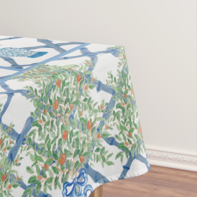 Handgemalte Orange Tree Topiary Ginger Jar Jars Tischdecke (Beispiel)