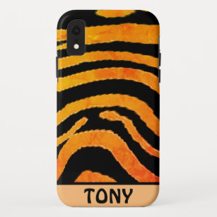 Handgemalte Orange- und schwarze Tiger Streifen Case-Mate iPhone Hülle