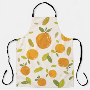 Handgemalte Orangen Frucht nahtlos Muster Design Schürze