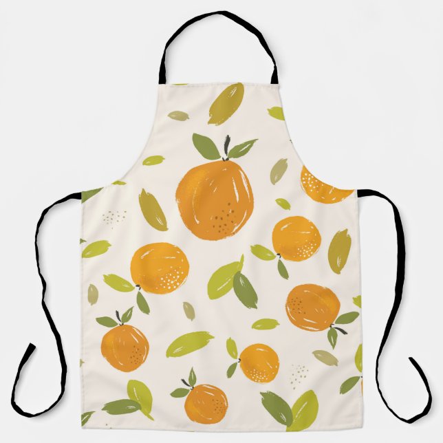 Handgemalte Orangen Frucht nahtlos Muster Design Schürze (Vorderseite)