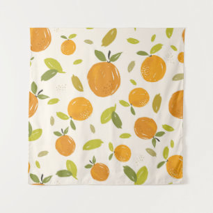 Handgemalte Orangen Frucht nahtlos Muster Design Wandteppich