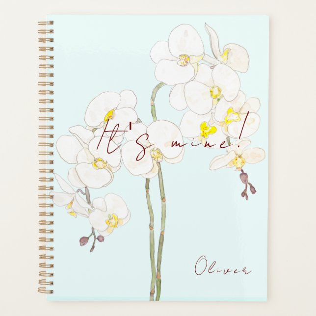 handgemalte orchid-Blume Planer (Vorderseite)