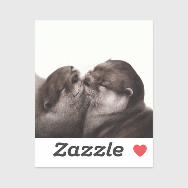 Handgemalte Otters - Zender Moment Wildlife Art Aufkleber (Blatt)