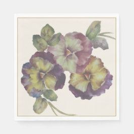 Handgemalte Pansy Cocktails Napkins mit Antique-G Serviette
