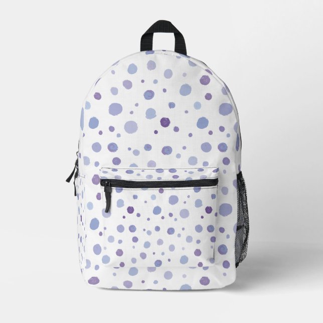 handgemalte Polka Punkte Bedruckter Rucksack (Vorderseite)