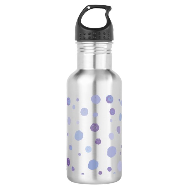 handgemalte Polka Punkte Edelstahlflasche (Vorderseite)