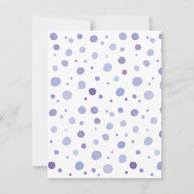 handgemalte Polka Punkte Einladung (Vorderseite)