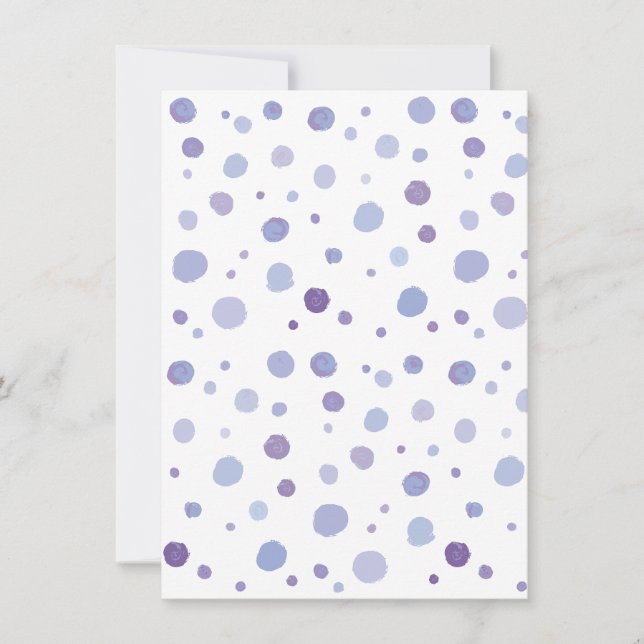 handgemalte Polka Punkte Einladung (Vorderseite)