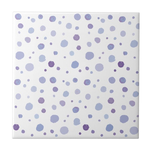 handgemalte Polka Punkte Fliese (Vorderseite)
