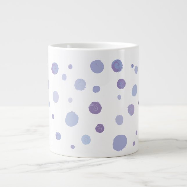 handgemalte Polka Punkte Jumbo-Tasse (Vorderseite)