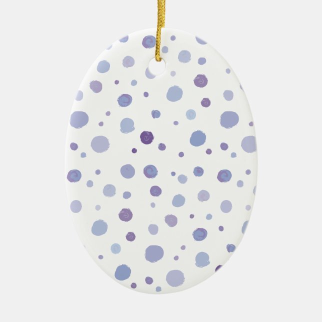 handgemalte Polka Punkte Keramik Ornament (Vorne)