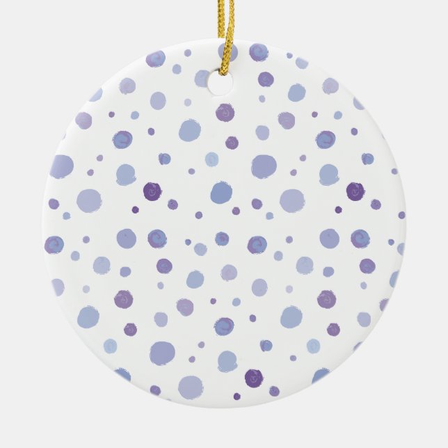 handgemalte Polka Punkte Keramik Ornament (Vorne)