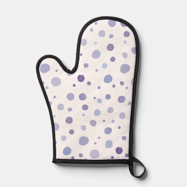 handgemalte Polka Punkte Ofenhandschuh (Vorderseite)