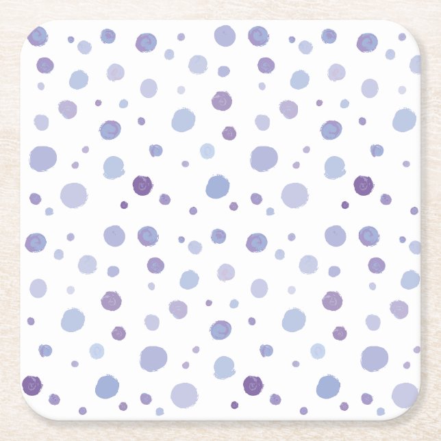 handgemalte Polka Punkte Rechteckiger Pappuntersetzer (Vorderseite)