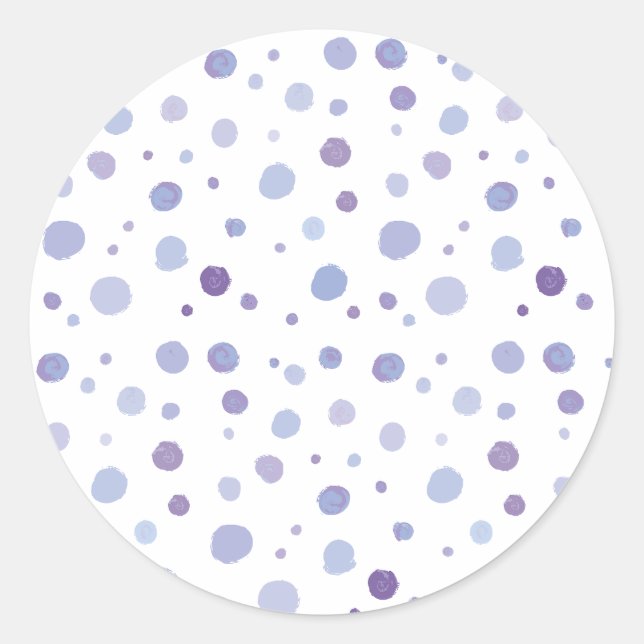 handgemalte Polka Punkte Runder Aufkleber (Vorderseite)