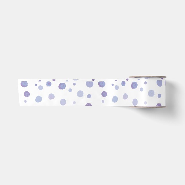 handgemalte Polka Punkte Satinband (Vorderseite)