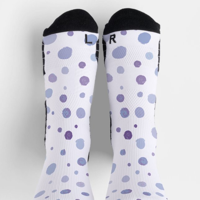 handgemalte Polka Punkte Socken (Oben)