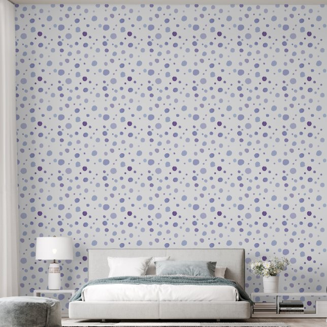 handgemalte Polka Punkte Tapete (Schlafzimmer)