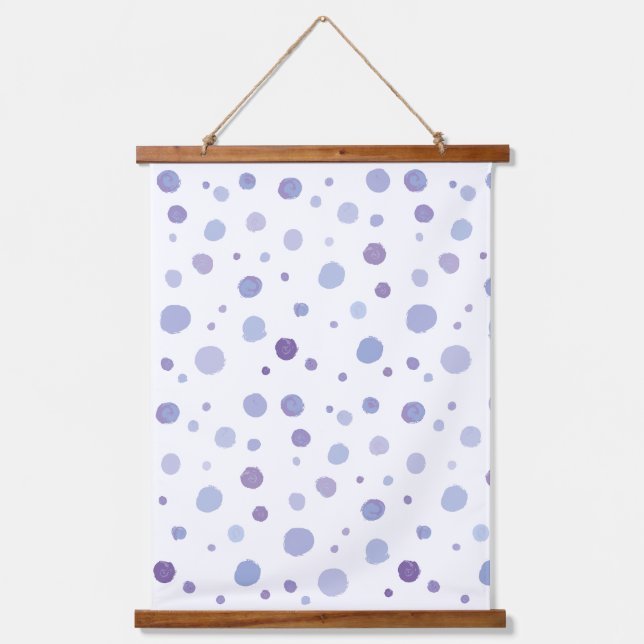 handgemalte Polka Punkte Wandteppich Mit Holzrahmen (Vorderseite)