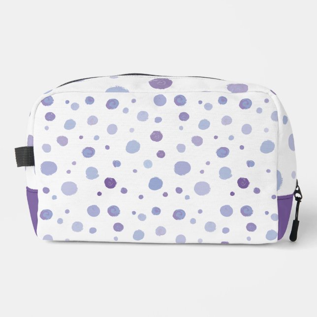 handgemalte Polka Punkte Waschbeutel (Vorderseite)