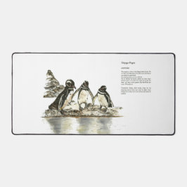 Handgemalte Print gefährdete Pinguin Mouse Pad Schreibtischunterlage