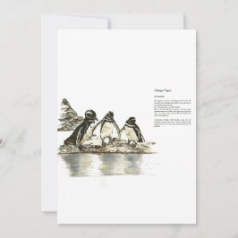 Handgemalte Print gefährdete Pinguine Einladung