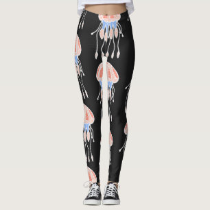 Handgemalte Quallen, lebendiges Vintages Muster. Leggings