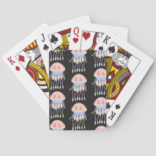 Handgemalte Quallen, lebendiges Vintages Muster. Spielkarten