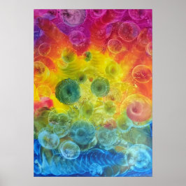 Handgemalte Regenbogen-Abstraktkunst Gouache Poster