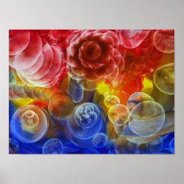 Handgemalte Regenbogen-Blasen-Abstrakte Kunst Poster